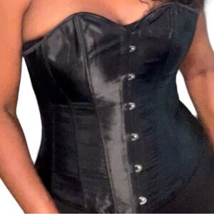 Black Satin Corset One Size